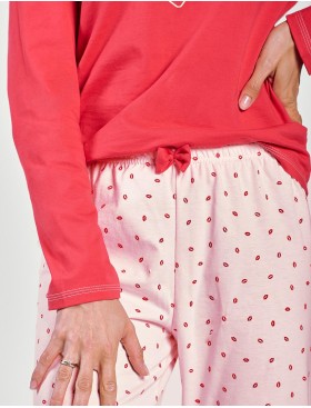 Хлопковая женская пижама Taro AMALIA 3235-01, Цвет: малиновый, Размеры: L, изображение 3