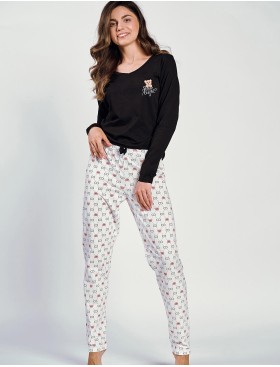 Женская хлопковая пижама с брюками Taro POLLY 3231-01, Цвет: черный, Размеры: L, изображение 2