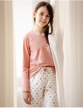 Подростковая пижама из хлопка Taro POLLY 3285-01, Цвет: персиковый, Размеры: 146