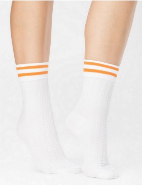 Носки женские Fiore 1141/G PLAYER 80 den оранжевый/белый, Цвет: оранжевый/белый, Размеры: UN