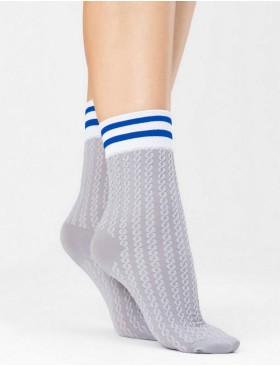 Носки женские Fiore 1141/G PLAYER 80 den серый/синий, Цвет: серый/синий, Размеры: UN