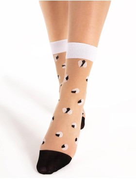 Тонкие носки с узором Fiore 1148/G POP UP 15 den, Цвет: телесный, Размеры: UN