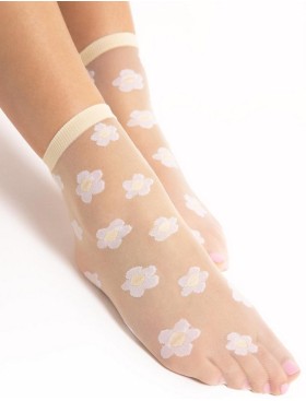 Носки с цветочным узором Fiore 1159/G JODIE 20 den ваниль/белый, Цвет: ваниль/белый, Размеры: UN