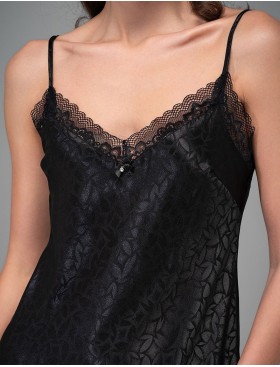 Сорочка короткая атласная Mia-Amore JOANNA 7310 черный, Цвет: черный, Размеры: S, изображение 2