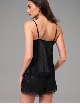 Атласный комплект топ и шорты Mia-Amore JOANNA 7312 черный, Цвет: черный, Размеры: XS, изображение 2