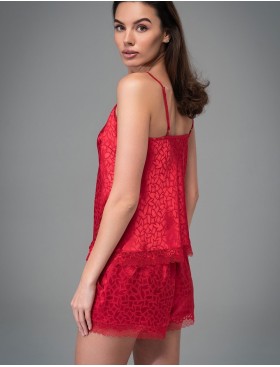 Атласный комплект топ и шорты Mia-Amore JOANNA 7312 красный, Цвет: красный, Размеры: M, изображение 2