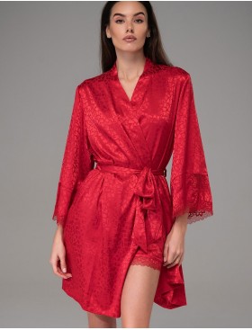 Атласный халат-кимоно Mia-Amore JOANNA 7313 красный, Цвет: красный, Размеры: 2XL/3XL