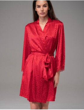 Атласный халат-кимоно Mia-Amore JOANNA 7313 красный, Цвет: красный, Размеры: 2XL/3XL, изображение 4