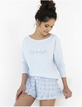 Хлопковая пижама Sensis ANGELA, Цвет: голубой, Размеры: M, изображение 3