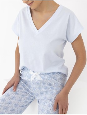 Хлопковая пижама с брюками Sensis EVELINA, Цвет: голубой, Размеры: M, изображение 3