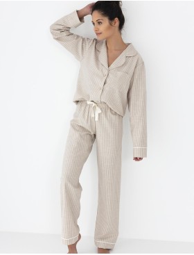 Пижама из хлопка Sensis LUPITA, Цвет: бежевый, Размеры: M, изображение 2