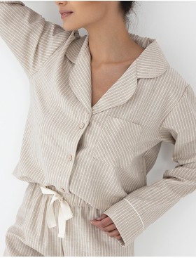 Пижама из хлопка Sensis LUPITA, Цвет: бежевый, Размеры: M, изображение 4