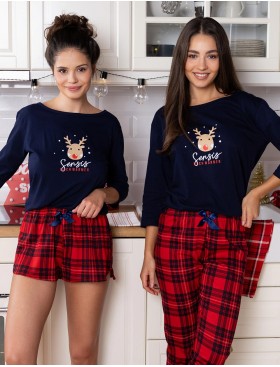 Женская пижама с шортами Sensis MYRTLE, Цвет: темно-синий, Размеры: M, изображение 4