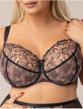 Бюстгальтер с мягкой чашкой Kris Line BLURRY soft, Цвет: черный+мульти, Размеры: 100E