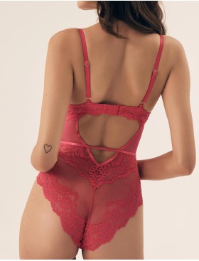 Боди с чашками пуш-ап Esotiq 42360 SWEETHEART BODY малиновый, Цвет: малиновый, Размеры: L, изображение 2