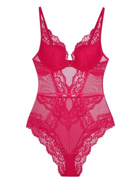 Боди с чашками пуш-ап Esotiq 42360 SWEETHEART BODY малиновый, Цвет: малиновый, Размеры: L, изображение 5