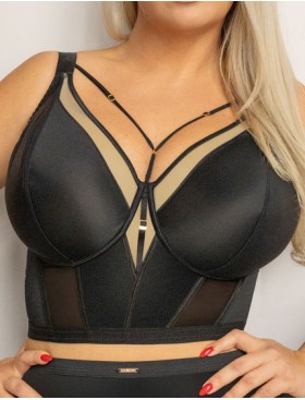 Удлиненный бюстгальтер Kris Line SIMPLE bralette longline, Цвет: черный, Размеры: 90H