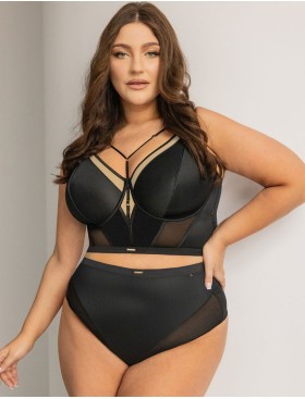 Удлиненный бюстгальтер Kris Line SIMPLE bralette longline, Цвет: черный, Размеры: 90H, изображение 5