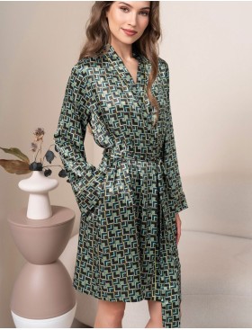 Короткий халат из шёлка Mia-Amore BERGAMO 4383, Цвет: мультицвет, Размеры: 2XL/3XL, изображение 4