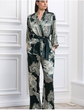 Шелковая пижама тройка Mia-Amore AGATA 3687, Цвет: зеленый, Размеры: L