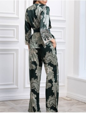 Шелковая пижама тройка Mia-Amore AGATA 3687, Цвет: зеленый, Размеры: L, изображение 2