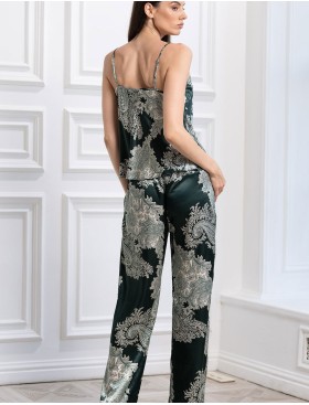 Шелковая пижама тройка Mia-Amore AGATA 3687, Цвет: зеленый, Размеры: L, изображение 4