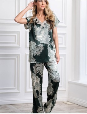 Шелковая пижама Mia-Amore AGATA 3704, Цвет: зеленый, Размеры: 2XL, изображение 4