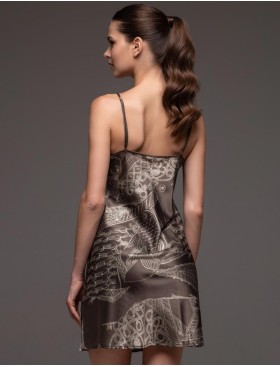 Короткая сорочка из шёлка Mia-Amore AISHA 4311, Цвет: шоколад, Размеры: 3XL, изображение 2