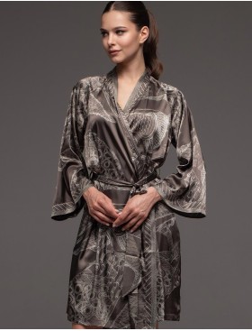 Халат шёлковый Mia-Amore AISHA 4313, Цвет: шоколад, Размеры: 4XL/5XL