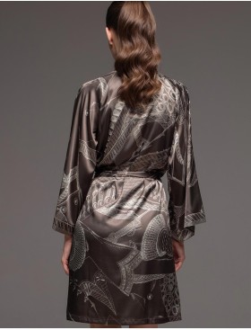 Халат шёлковый Mia-Amore AISHA 4313, Цвет: шоколад, Размеры: 4XL/5XL, изображение 2