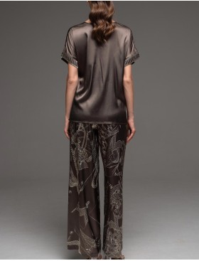 Шёлковый брючный комплект Mia-Amore AISHA 4316, Цвет: шоколад, Размеры: 3XL, изображение 2