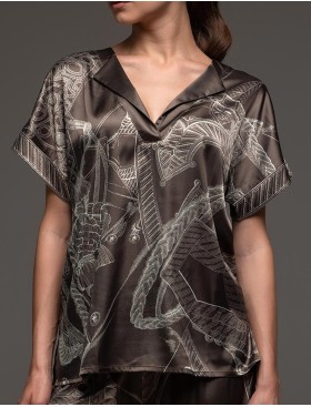 Шёлковый брючный комплект Mia-Amore AISHA 4316, Цвет: шоколад, Размеры: 3XL, изображение 4