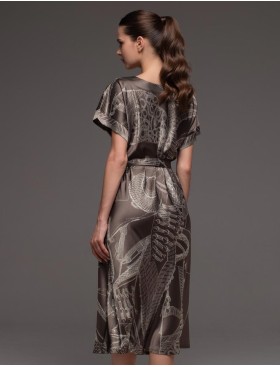 Шёлковое платье-туника Mia-Amore AISHA 4324, Цвет: шоколад, Размеры: 2XL/3XL, изображение 2