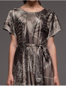 Шёлковое платье-туника Mia-Amore AISHA 4324, Цвет: шоколад, Размеры: 2XL/3XL, изображение 4