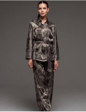 Пижама из натурального шёлка Mia-Amore AISHA 4326, Цвет: шоколад, Размеры: S