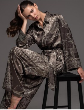 Пижама из натурального шёлка Mia-Amore AISHA 4326, Цвет: шоколад, Размеры: S, изображение 4