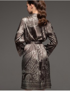 Домашняя рубашка из шёлка Mia-Amore AISHA 4327, Цвет: шоколад, Размеры: 2XL, изображение 2