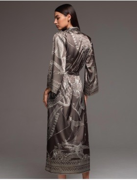 Халат шёлковый длинный Mia-Amore AISHA 4329, Цвет: шоколад, Размеры: L/XL, изображение 2