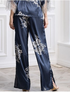 Брючная шелковая пижама Mia-Amore ALEXANDRIA 3568, Цвет: темно-синий, Размеры: L, изображение 6