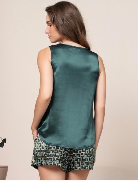 Шелковая пижама майка + шорты Mia-Amore BERGAMO 4381, Цвет: мультицвет, Размеры: M, изображение 2