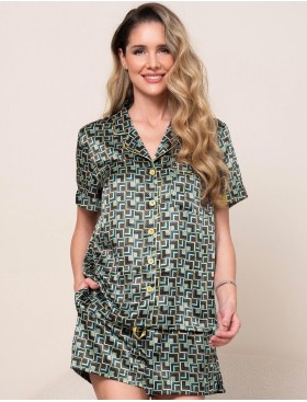 Шелковая пижама с принтом Mia-Amore BERGAMO 4382, Цвет: мультицвет, Размеры: 3XL