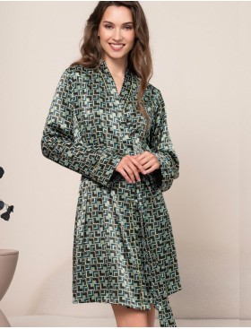 Короткий халат из шёлка Mia-Amore BERGAMO 4383, Цвет: мультицвет, Размеры: 2XL/3XL, изображение 3