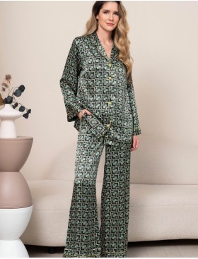 Шелковый брючный комплект Mia-Amore BERGAMO 4386, Цвет: мультицвет, Размеры: XL