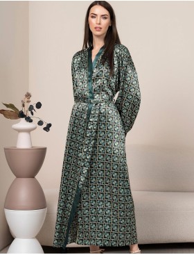 Длинный халат из шелка Mia-Amore BERGAMO 4389, Цвет: мультицвет, Размеры: L/XL