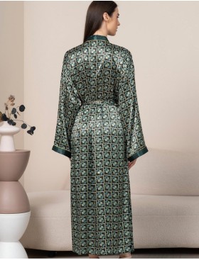 Длинный халат из шелка Mia-Amore BERGAMO 4389, Цвет: мультицвет, Размеры: L/XL, изображение 2