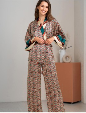 Шёлковый комплект тройка Mia-Amore BRIANNA 4335, Цвет: мультицвет, Размеры: S