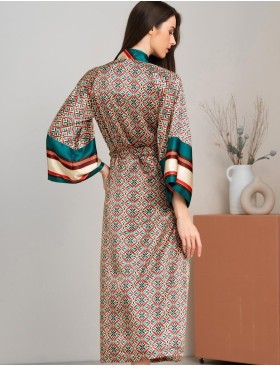 Длинный шёлковый халат Mia-Amore BRIANNA 4339, Цвет: мультицвет, Размеры: S/M, изображение 2