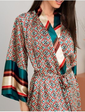 Длинный шёлковый халат Mia-Amore BRIANNA 4339, Цвет: мультицвет, Размеры: S/M, изображение 4