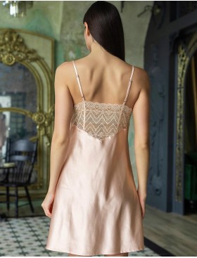 Сорочка из атласа и кружева Mia-Amore CAROL 7380, Цвет: пудровый, Размеры: 3XL, изображение 2