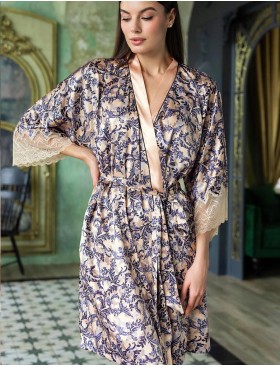 Халат-кимоно из атласа Mia-Amore CAROL 7383, Цвет: мультколор, Размеры: L/XL